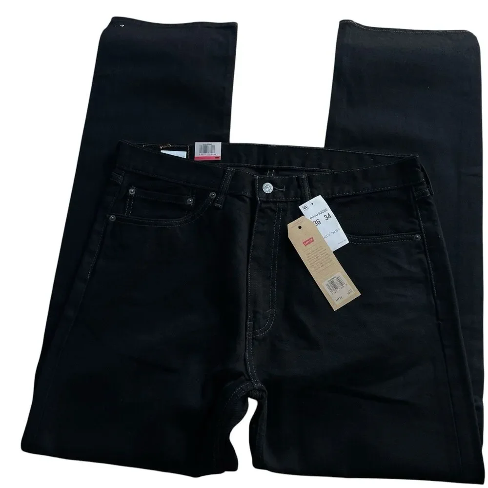 Levi’s 505 Regular Fit Men’s Black Straight Leg Jeans Size W36 L34